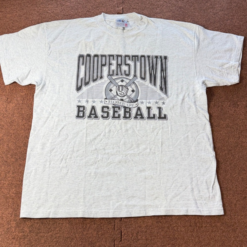 Time Out Cooperstown Home of Baseball T-Shirt‎ Mens XL Made in USA Vintage Style